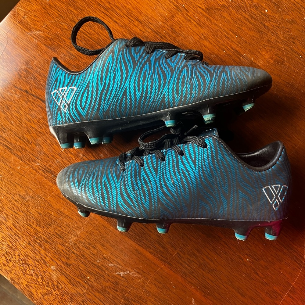 Blue and Black Soccer Cleats